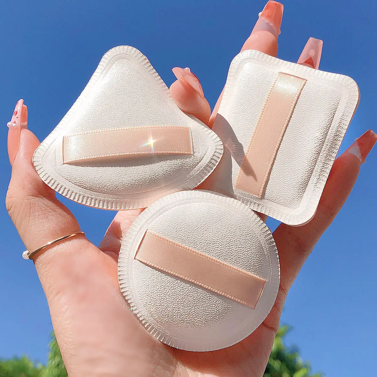 rubycell air cushion puffSoft Beauty Sponge With Case for Liquid blending Foundations, Powders, Creams, Concealer