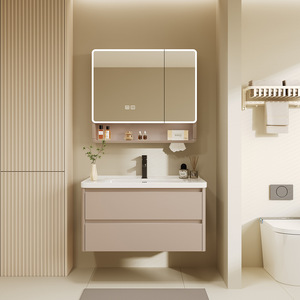 Nouvelle combinaison d'armoires de salle de bain intelligentes avec lavabo intégré, résistant à l'eau et à l'humidité - Product Image 3
