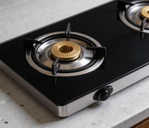 Портативная настольная газовая плита с электронным поджигом, поверхность из закаленного стекла, две конфорки, для использования в автодомах, на улице и дома - Product Image 3
