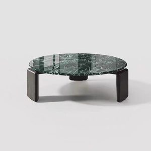 Modern Italian-Style <b>Solid</b> <b>Wood</b> Frame Round Coffee <b>Table</b> Set Tempered Glass <b>Top</b> Storage for Living Room Villa Home Furniture - Product Image 1