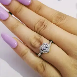 Серебряное кольцо из муассанита, Бага, Женское кольцо из стерлингового 925, дизайн 14 К с бриллиантовым дизайном, 2 карата, оптовая продажа, прочное кольцо для Круассанов