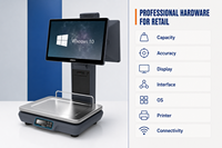 Timbangan Kasir POS Longfly Layar Sentuh 15.6 Inci dengan Printer Thermal, WiFi 6, Bluetooth 5.2, Windows AI, dan SDK OIML