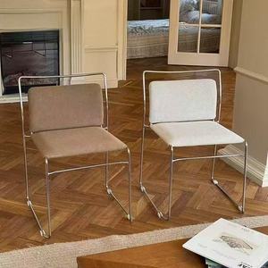 <span class=keywords><strong>Chaise</strong></span> de salle à manger cantilever moderne avec structure chromée et revêtement en <span class=keywords><strong>tissu</strong></span>, <span class=keywords><strong>chaise</strong></span> d'appoint pour salon, bureau, café - Product Image 3