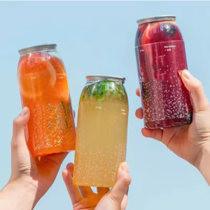 Botellas de PET para bebidas carbonatadas, té de perlas con leche, con impresión de logotipo personalizado, contenedores seguros de grado alimenticio para cerveza artesanal. - Product Image 1