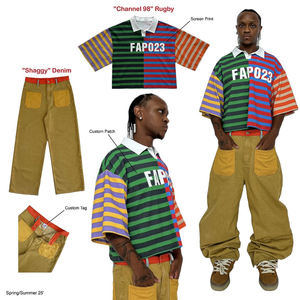 Polo à rayures pour homme personnalisable, 100% coton, polo court pour homme, polo de rugby ample, manches courtes, fabricant - Product Image 1