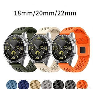 Bracelet de montre intelligente en silicone respirant Lionorm 18 mm 22 mm, bracelet de montre 20 mm pour Samsung Galaxy Watch 4/5/6 - Product Image 4