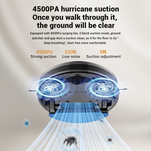 Robot de nettoyage automatique Lidar 3 en 1 avec carte de la maison Aspirateur robot cyclonique sans sac 4500PA - Product Image 4