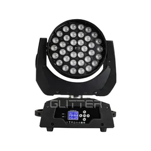 Luz LED UV con cabezal móvil 36x18W Efecto de zoom de lavado Control DMX Luces de DJ para Bodas de Navidad