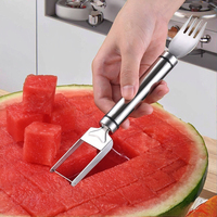 Couteau à melon en acier inoxydable 2-en-1 Couteau à melon Baller Gadgets de cuisine Coupeur de pastèque Trancheuse