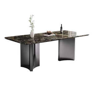 Table à manger rectangulaire en marbre de luxe naturel de <span class=keywords><strong>Dali</strong></span>, style italien minimaliste, avec chaises, mobilier de maison haut de gamme - Product Image 5
