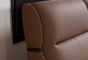 <span class=keywords><strong>Letto</strong></span> Minimalista in Pelle Imbottito, con Testiera Morbida a Ala e Piattaforma Doppia Imbottita <span class=keywords><strong>per</strong></span> Casa e Hotel - Product Image 4