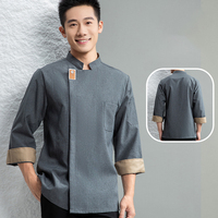 Uniforme de chef d'hôtel à manches courtes pour hommes, respirant, restauration, cuisine, pâtisserie, uniforme de travail, logo personnalisé à manches longues