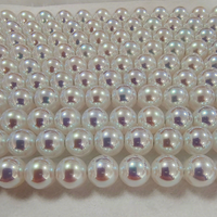 Perles en verre cristal irisé à fort lustre, perles Mabe, perles en vrac entièrement percées avec trou traversant pour la fabrication de bijoux DIY