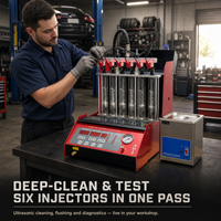 Offre Spéciale automatique 6 cylindres voiture nettoyeur et testeur d'injecteur de carburant, injecteur machine diagnostique