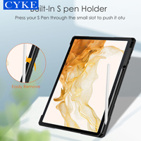 CYKE-Étui pour tablette en acrylique transparent pour Samsung Galaxy Tab S8 Plus 12.4 ", housse de tablette SM-T970 SM-T975 SM-X806 SM-X800 S7 Plus