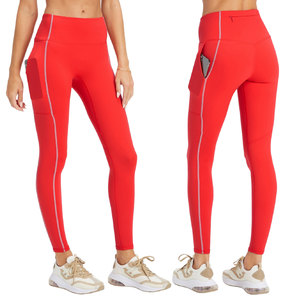 Leggings de sport à compression élevée pour femmes, taille haute, yoga, sport, évacuation de l'humidité, extensible dans les 4 sens, avec poche zippée, OEM ODM - Product Image 3