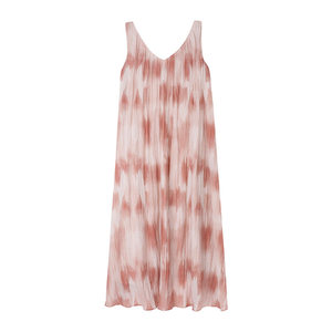 Abito Lungo Estivo Casual di Alta Qualità per Donne, Senza Maniche, Stile Resort con Motivo Floreale Sfumato, Scollo a V e Nastro Decorativo - Product Image 5