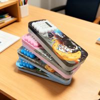 Trousse à crayons double face en plastique pour enfants, motif astronaute et dinosaure mignon, pour l'école primaire, 23x8.5x3.5cm