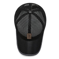 Parche de cuero personalizado Logo Hombres Mujeres Deportes al aire libre Malla Correr Sombrero Red transpirable Gorra de béisbol al aire libre para el verano