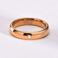 Hochwertiger Punk-Stil Tierform Wolframstahl 18K Vergoldet Zirkon Zertifizierter Ehering Damen 4mm Breit Roségold
