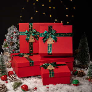Red Christmas Christmas Eve Gift box printed ribbon gift box ribbons for packaging