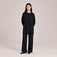 Ensemble Abaya Deux Pièces Personnalisé avec Logo pour Femme Musulmane – Tunique Ample à Col Rond et Manches Longues, Pantalon Large – Idéal Aïd Ramadan