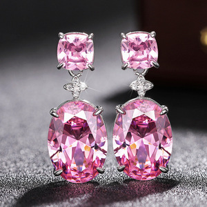 Eleganti Orecchini Pendenti con Zirconi a Forma di Fiore Rosa per Donne, Accessori Carini e Trendy per l'Uso Quotidiano - Product Image 2