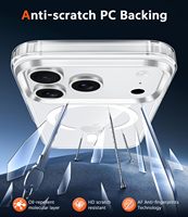 FNTCASE pour 17 Pro Max, étui de protection transparent robuste anti-jaunissement magnétique mince en TPU, résistant aux chocs