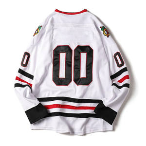 Jersey hoki es cetakan sublimasi lengan panjang olahraga tim Logo kustom modis kualitas tinggi - Product Image 2