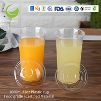 Contenants de stockage en plastique transparent ZF CUP avec couvercles, gobelets jetables pour café froid, gobelets en plastique recyclables