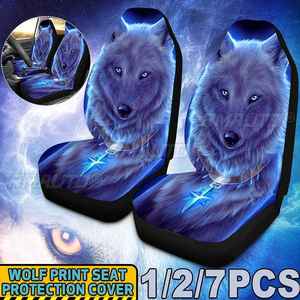 1/2/7PCS Funda Universal para Asiento de Coche con Estampado de Lobo 3D, Tela de Poliéster Elástica, Protector de Asiento de Coche, Funda Protectora para Coche, Todo Incluido - Product Image 2