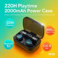 Écouteurs AI M10 Bt5.1 Écran intelligent Écouteurs sans fil Étui de charge 2000mAh Fabrication OEM Personnalisé Longue durée de vie de la batterie TWS