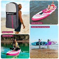Planche de paddle gonflable tout-terrain en PVC et EVA, souple, rose, avec accessoires – Offre spéciale
