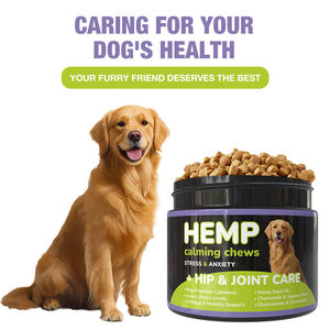 Suplemento para masticar de cáñamo para mascotas para gatos, perros pequeños, cintas de diseño a rayas, efecto calmante, ayuda a reducir la ansiedad, correa para mascotas - Product Image 2