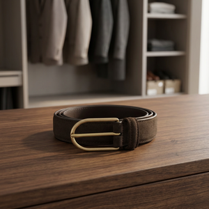 BSGI Leather Belts Factory Price 100% Original Cow Hide Custom Handcrafted Finest Quality Vintage Style Steel Buckle Men's 3.8CM - Product Image 1