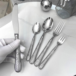 <span class=keywords><strong>6</strong></span>-Mảnh Bạc Thiết Lập Flatware Dao Kéo Thiết Lập Bền Thép Không Gỉ Bộ Đồ Ăn Trong Thiết Kế Tiện Dụng Nhà Bếp Đồ Dùng Bộ - Product Image 1