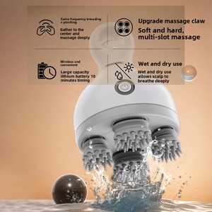 Oem Mới Xách Tay Thông Minh Điện Tóc Da Đầu Đầu Massager Có Thể Sạc Lại Cầm Tay Không Thấm Nước Silicone Da Đầu Massage Điện Tử - Product Image 4