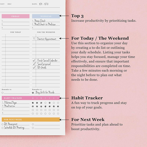 Bloc de Notas Semanal Personalizable Sin Fecha, Planificador Diario, Lista de Compras, Lista de Verificación, Notas Adhesivas Personalizables, Bloc de Memos - Product Image 4
