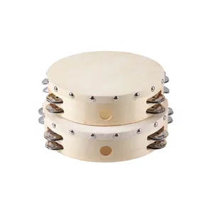 8" wooden cheap tambourine from musical instrument manufacturers