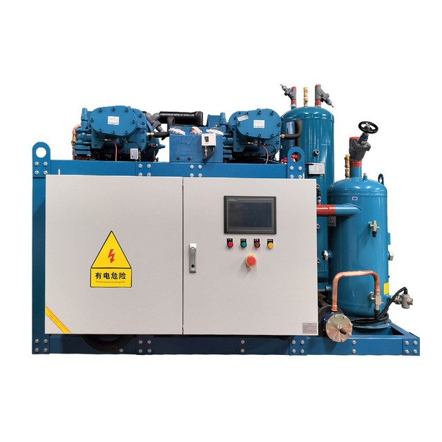 Parallel Screw Compressor Condensing Unit Evaporative Cooled Refrigeration Cooling Unit Electric Control Panel for Cold Storage