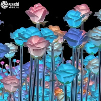 Lampes LED personnalisées en forme de rose, lanternes artificielles en forme de rose pour une décoration romantique de mariage et de jardin