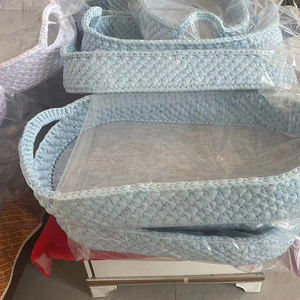 Gran oferta, cesta de Moisés para cambiar pañales de bebé de ganchillo hecha a mano personalizada con cubierta impermeable de primera calidad - Product Image 6
