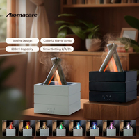 Diffuseur d'huiles essentielles à effet de flamme, simulant un feu de camp, avec port USB ultrasonique