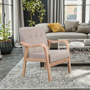 Dayanıklı ahşap eğlence sandalye oturma odası Accent sandalyeler dış mekan mobilyası veranda bahçe salonu kanepe sandalye - Product Image 6