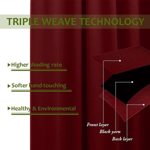 YingKuo Marron Velvet Blackout Cortinas de terciopelo sólido para dormitorio Sala de estar - Product Image 3