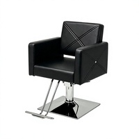 Chaise de coiffeur professionnelle hydraulique inclinable avec appui-tête et repose-pieds réglables pour la coupe de cheveux