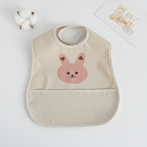 Stampa con testina di animale morbida per bambini con pettorina regolabile con chiusura a scatto impermeabile e confortevole per i mangiatori disordinati per bambini con bavaglino senza maniche - Product Image 5