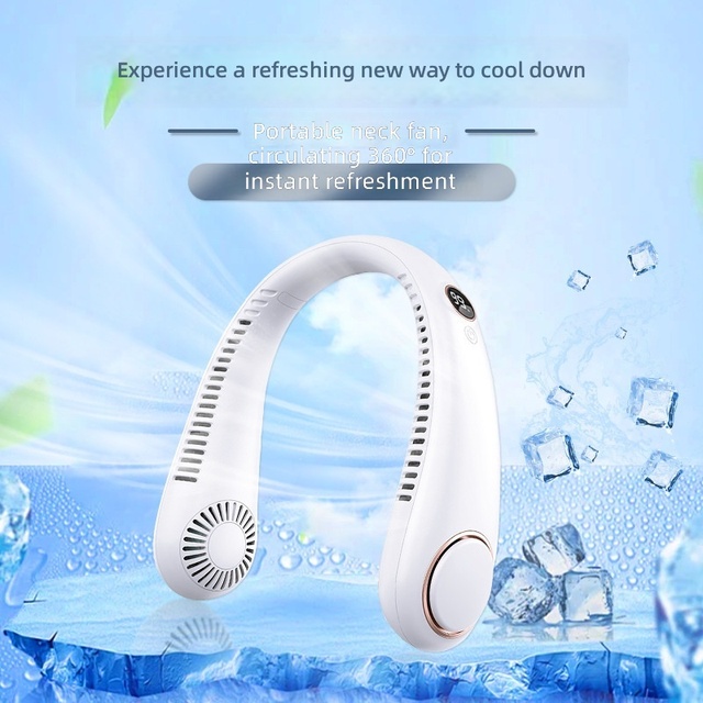 Neck Hanging Fan USB Charging Model Long Battery Life Mini Portable Neck Outdoor Student Silent Gift Suitable for School Travel