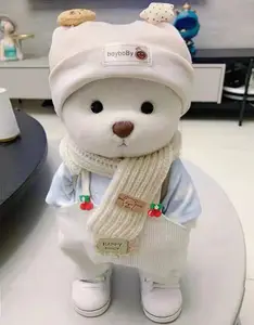 Custom plush teddy bear with clothes handmade 30 cm size stuffed animal plush bear toys for kids