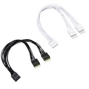Angitu Siyah Beyaz MB Switch Jumper F Panel 9Pin Erkek - Dişi Splitter Kablo 9Pin F Panel 1'e 2'ye Kasa Güç Anahtarı Kablosu - Product Image 1